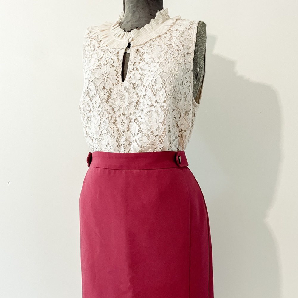 Ann Taylor Deep Pink Pencil Skirt 6